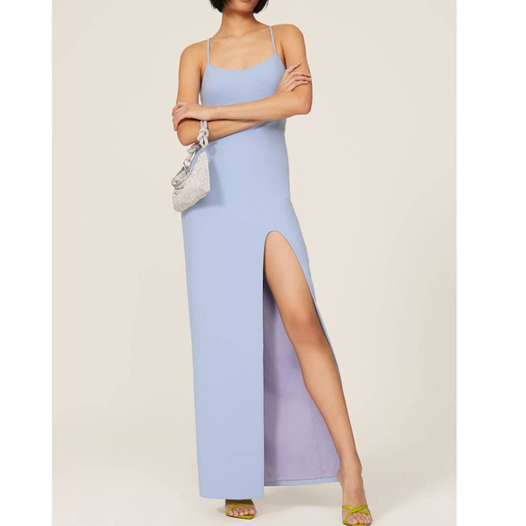 LIKELY Sammy Dress Side Slit Racerback Periwinkle Size 2 - Picture 2 of 11